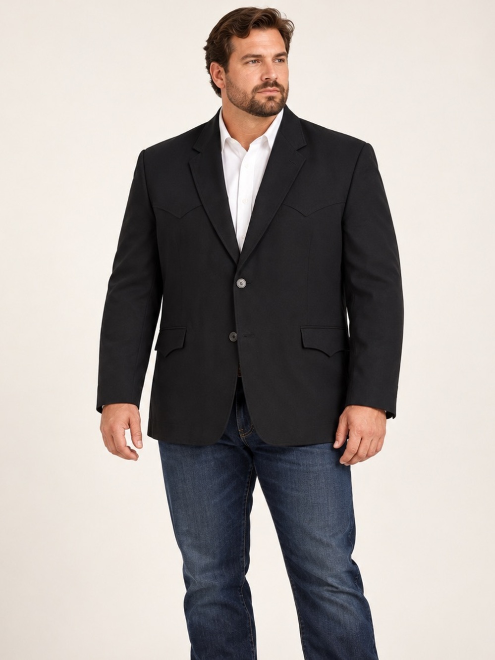 Circle S Men's Black Western Yoke Sport Coat size 50R Dallas Texas